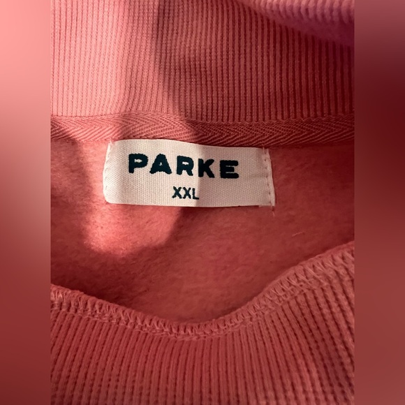 NWT Parke 2026 Valentine’s Day Jean Heart Varsity Mockneck Sweatshirt Size XXL - Picture 7 of 8